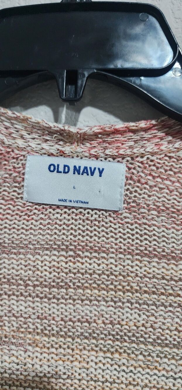 Old Navy Cardigan Knit Sweater Women's Multicolor Pockets Size M 3/4 Sleeves - Picture 3 of 11